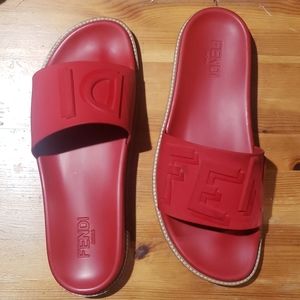 Authentic  Red FENDI Slides